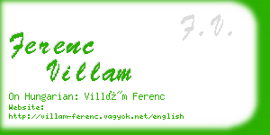 ferenc villam business card